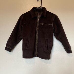 Whispering Smith London suede like sherpa lined an trimmed! Cozy  warm coat 7